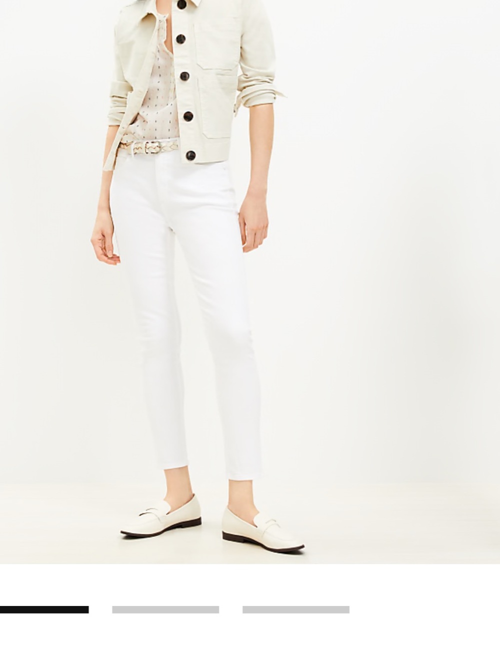 NWT LOFT Petite Mid Rise Skinny Jeans White